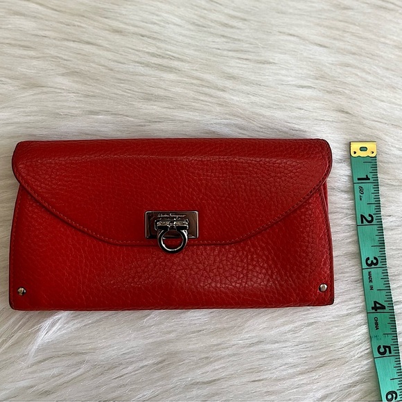 SALVATORE FERRAGAMO CALF LEATHER LONG WALLET AND SILK SCARF BUNDLE - Picture 13 of 15